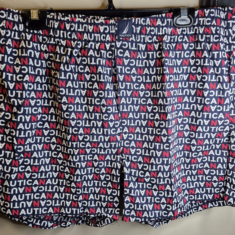 Nautica Men's Black and Red Boxer